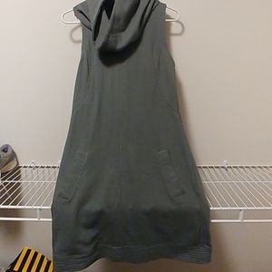 Cute grey dress with mini scarf on neck!